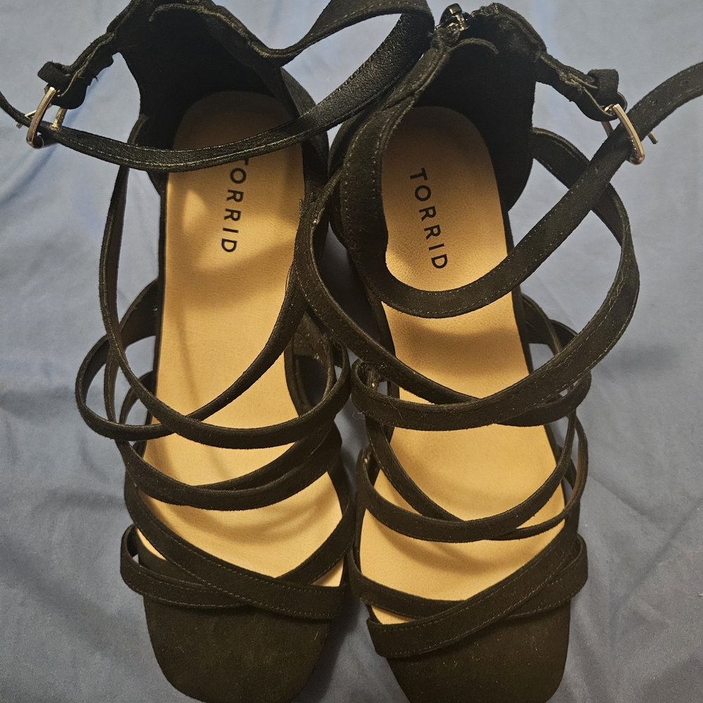 Torrid Elegant Black Strappy Heels